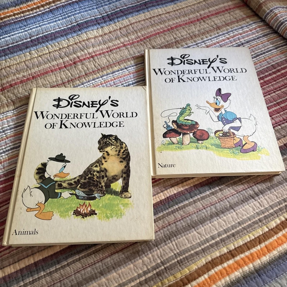 Vintage 1971 & 1973 Disney's Wonderful World Of Knowledge Animals Volume 1 & 2